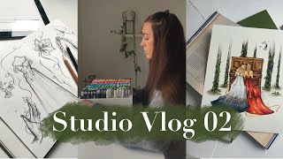 Illustrator Studio Vlog 02 | Sketchbook pages, New Illustration, Packing Orders