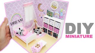 DIY Miniature Dollhouse Room #21: Kids Bedroom | Manilature