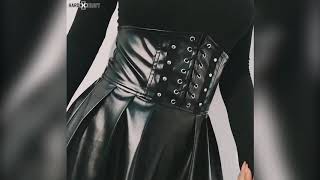 Black High Waist Pleated Gothic Skirts / Women Alternative Fashion Outfit