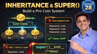 Python OOP Inheritance & Super() Explained: Build a Coin System | Python Tutorial #28