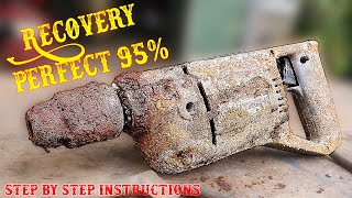 Restoration Very Rusty Electric Drill Hitachi 1980's 110v to 220v | An Amazing Transformation