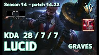 【KRサーバー/M1】DK Lucid グレイブス(Graves) VS タリヤ(Taliyah) JG - Patch14.22 KR Ranked【LoL】