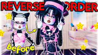 Making my outfits in *REVERSE ORDER* for ALL THEMES! | Dress To Impress Roblox