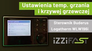 Ustawienia temp. grzania i krzywej grzewczej. Sterownik Buderus Logatherm WLW196i.