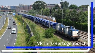 Volkerrail 203-1 en 203-4 komen met volle ballasttrein door 's-Hertogenbosch