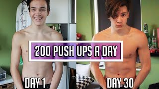 200 push ups a day for 30 days CHALLENGE - Body Transformation Results