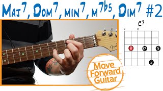 Guitar Chord Theory - Maj7 - Dom7 - min7 - m7b5 - Dim7 (#2)