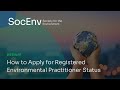 How to Apply for Registered Environmental Practitioner Status // Webinar Recording with Live Q&A