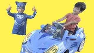 PJ Masks Cat Car 6 Volt Battery Powered Ride-On Vehicle Play With Zaynn