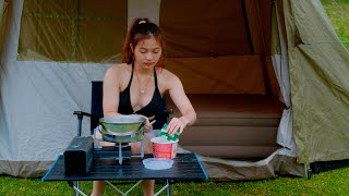 Solo Camping - Cooking, Bathing in the stream - Enjoy the beautiful nature | wild forest life