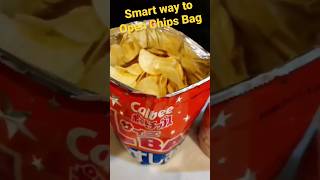 Smart way to Open Potatochips bag ポテチの開け方 #shorts