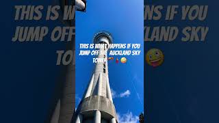 This is what happens if you jump off the  Auckland Sky Tower 🪂🗼🤪