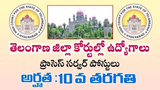 జిల్లా కోర్టు జాబులు|process server|Telangana district court jobs