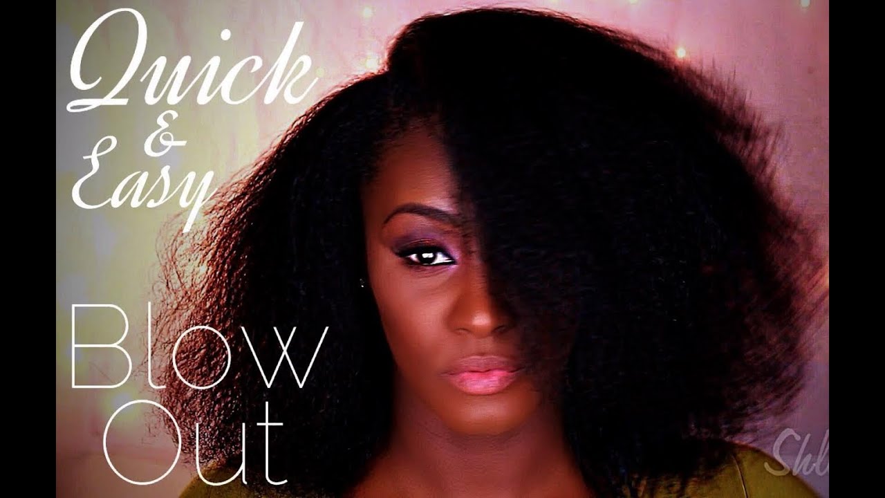 Blowout On Natural 4b Fine Hair - YouTube