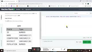JAPAN POPULATION - HACKERRANK SOLUTION || SQL || IN ORACLE