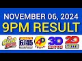 PCSO Lotto Result Today 9PM Live - November 06, 2024 Wednesday