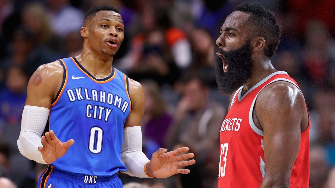 James Harden Vs Russell Westbrook INTENSE MVP BATTLE!! | Thunder Vs ...