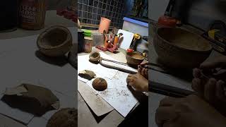 Making  a Coffee Cup from Coconut Shell ( Ba-o ng Niyog)