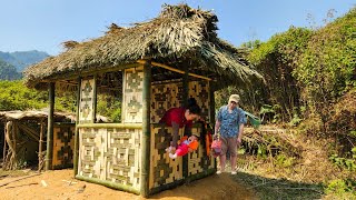 A 17-Year-Old Single Mother: Building a Warm Bamboo House Alone in 10 Days, Survival - Shelter