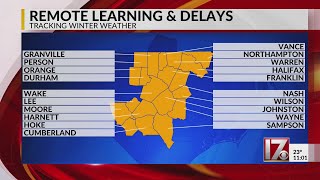 Central NC school districts adjust Tuesday schedules