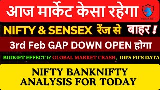 3 FEB NIFTY \u0026 BANKNIFTY Today Market Prediction | Today Market Analysis | aaj ka market analysis