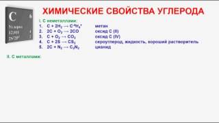 № 235. Неорг. Химия. Тема 29. Углерод и его соединения. Часть 4. Химические свойства углерода