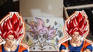 COMO DIBUJAR A GOKU SSJ DIOS ROJO - DRAGON BALL SUPER FÁCIL PASO A PASO video completo