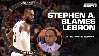 THIS IS ALL LEBRON'S FAULT 😳 Stephen A. POINTS BLAME for the media's focus on Bronny | First Take