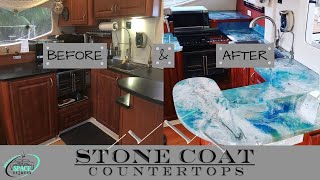 Our Catamaran's Stone Coat Countertop Upgrade | S3 Ep 48 | Sailing The Space Between