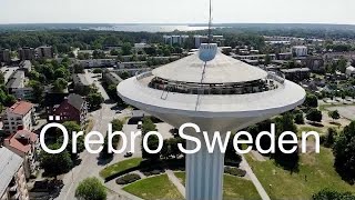 Örebro Svampen Old Water Tower Orebro City 4K Drone Sweden Sverige Vattentorn Nice View 🤩