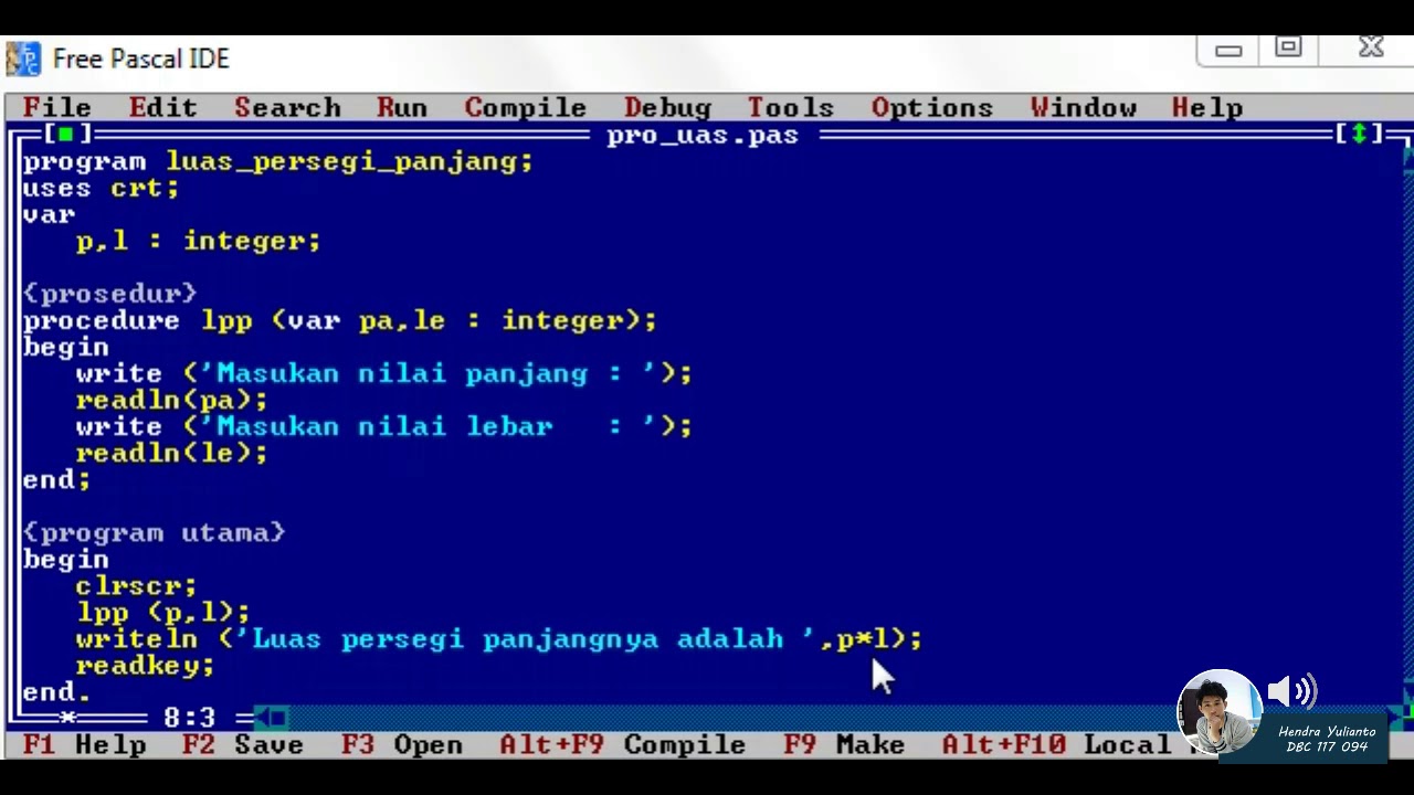 Prosedur Fungsi Free Pascal Youtube