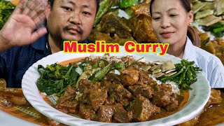 Spicy Beef curry | Boiled Leaves | Chilli Fry | Naga Mukbang