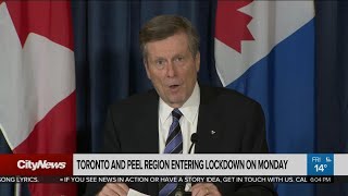 Toronto and Peel region entering lockdown on Monday
