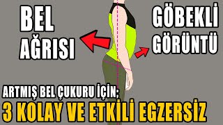 ARTMIŞ BEL ÇUKURU İÇİN 3 ETKİLİ EGZERSİZ #aktifizyo #belağrısı #fiziktedavi