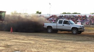 Silver Chevy Truck Pull At Eastern Michigan State Fair 2014