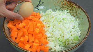 Better than pizza! Just Cabbage, Sweet potato with eggs! Easy and cheap cabbage recipe!