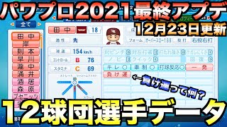 【最終更新】12球団全選手能力データver.1.16（12月23日アップデート）【eBASEBALLパワフルプロ野球2021】