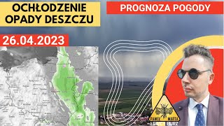 Ochłodzenie i opady deszczu. Możliwe burze wewnątrzmasowe. #prognoza  #pogoda  26.04.2023