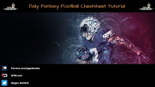 DFS NFL Cheatsheet Tutorial