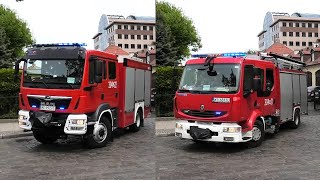 Alarmowo dwa zastępy z JRG 4 Warszawa! Nowy MAN TGM 304[W]22 i Renault Midlum 304[W]21