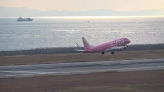 神戸空港　フジドリームエアラインズ　ピンク 2024.12.21