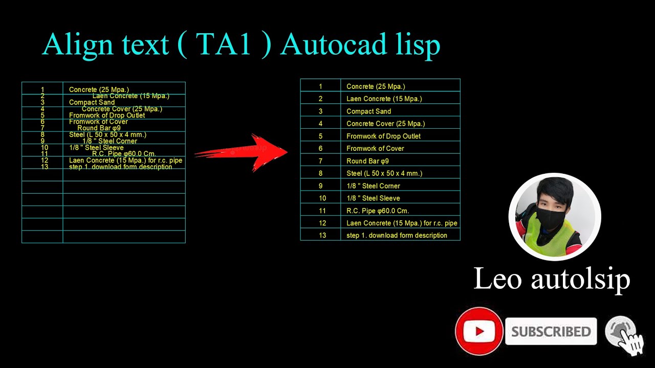 Autolisp : Text Alignment For Autocad And Civil 3d - YouTube