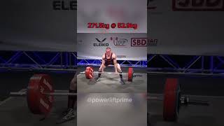 This deadlift gave him the 59kg open record as a 53kg junior