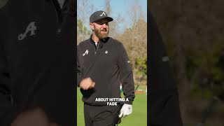 Dustin Johnson teaches Phil Mickelson how to hit a fade.