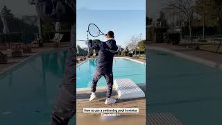 Ice Tennis court : how to use a swimming pool in winter at Les Raquettes Tennis Academy