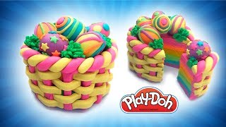 How to Make Dolls Food. Easter Eggs Cake. Play Doh Easter Eggs Cake