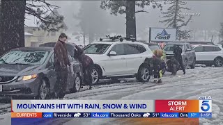 SoCal mountain communities hit with snowstorm