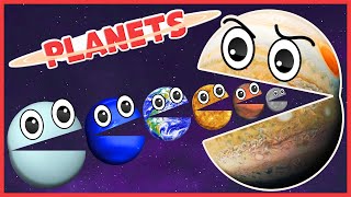 🌌SO YUMMY! HUNGRY PLANETS | Planet SIZES for BABY | Solar System | Funny Planets Comparison for Kids