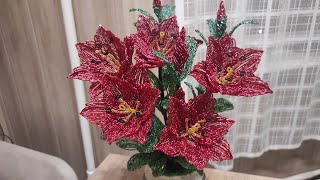 Цветы из Бисера Красная Лилия🌹.