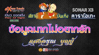 ข้อมูลมากไม่อยากรัก - คาราโอเกะ v.แสดงสด : แสงอรุณ บุญยู้【COVER VERSION】